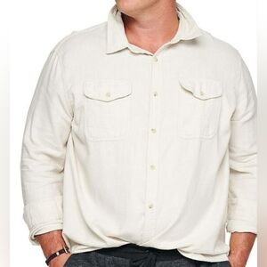 SONOMA MENS BIG & TALL CREAM FLANNEL 1XL 2XL NEW